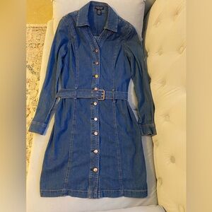 U.S. POLO ASSN. Denim Button-Up Belted Dress